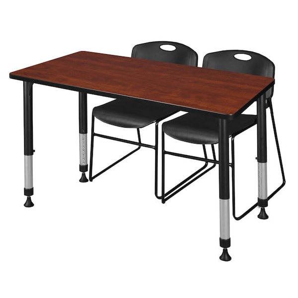 Regency Tables > Height Adjustable > Rectangular Table & Chair Sets, 48 W, 30 L, 23-34 H, Cherry MT4830CHAPBK44BK - main